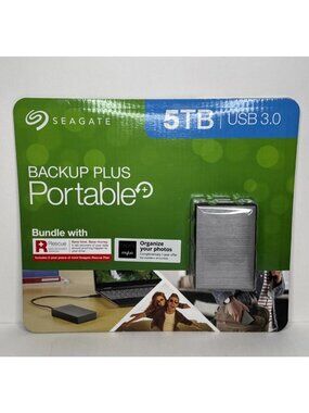 Seagate Backup Plus Portable HD Drive 5TB USB 3.0 Laptop Tablet PC Computer NEW